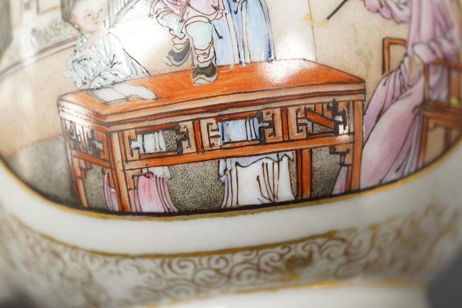 A Chinese export gilt and famille rose teapot, Yongzheng / Qianlong period